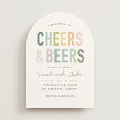 "Cheers And Beers" - Bridal Shower Invitations in Rainbow by Sara Hicks Malone - Front