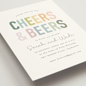 "Cheers And Beers" - Bridal Shower Invitations in Rainbow by Sara Hicks Malone - Detail