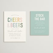"Cheers And Beers" - Bridal Shower Invitations in Rainbow by Sara Hicks Malone - Matching Enclosure Card