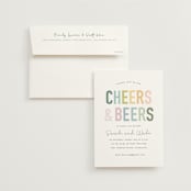 "Cheers And Beers" - Bridal Shower Invitations in Rainbow by Sara Hicks Malone - Invitation with Envelope