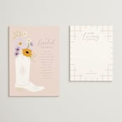 "Bridal Boots" - Bridal Shower Invitations in Peony by Baumbirdy - Matching Enclosure Card