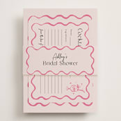 "handdrawn wavy frame" - Bridal Shower Invitations in Rosebud by Cass Loh - Assembled with Belly Band