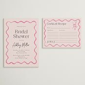 "handdrawn wavy frame" - Bridal Shower Invitations in Rosebud by Cass Loh - Matching Enclosure Card