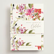 "Garden Floral Dash" - Bridal Shower Invitations in Confetti by Grace Kreinbrink - Assembled with Belly Band