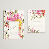 "Garden Floral Dash" - Bridal Shower Invitations in Confetti by Grace Kreinbrink - Matching Enclosure Card