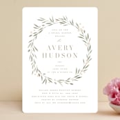 "Leafy Crown" - Bridal Shower Invitations in Petal by Kristie Kern - Front