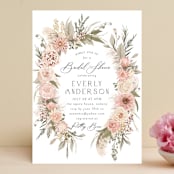 "Boho Botanical " - Bridal Shower Invitations in Blush by Susan Moyal - Front