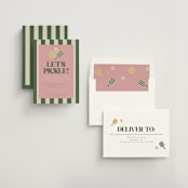 "Vintage Pickle" - Bridal Shower Invitations in Avocado by Vera Lim - Assembled