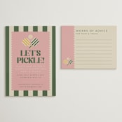 "Vintage Pickle" - Bridal Shower Invitations in Avocado by Vera Lim - Matching Enclosure Card