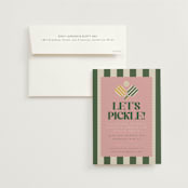 "Vintage Pickle" - Bridal Shower Invitations in Avocado by Vera Lim - Invitation with Envelope