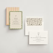 "Formal scallop" - Bridal Shower Invitations in Palm by Creo Study - Assembled