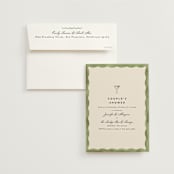 "Formal scallop" - Bridal Shower Invitations in Palm by Creo Study - Invitation with Envelope