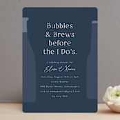 "Bubbles and Brews" - Bridal Shower Invitations in Midnight by Corinne Malesic - Front