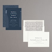 "Bubbles and Brews" - Bridal Shower Invitations in Midnight by Corinne Malesic - Assembled