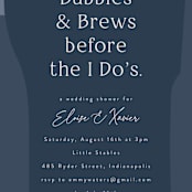 "Bubbles and Brews" - Bridal Shower Invitations in Midnight by Corinne Malesic - Detail