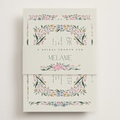 "paonne" - Bridal Shower Invitations in Peacock by Vera Lim - Assembled with Belly Band