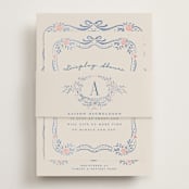 "Yay" - Bridal Shower Invitations in Jeans by Petra Kern - Assembled with Belly Band