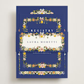 "Amore Floral" - Bridal Shower Invitations in Cerulean by Susan Moyal - Assembled with Belly Band