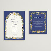 "Amore Floral" - Bridal Shower Invitations in Cerulean by Susan Moyal - Matching Enclosure Card