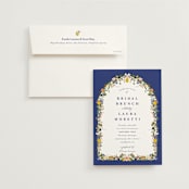 "Amore Floral" - Bridal Shower Invitations in Cerulean by Susan Moyal - Invitation with Envelope