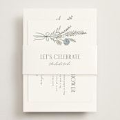 "Botanical" - Bridal Shower Invitations in Garden by Kelly Schmidt - Assembled with Belly Band