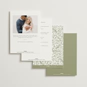 "Traditional Monogram" - Bridal Shower Invitations in Olive by Erin Deegan - Back of Card Options