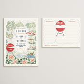"Backyard Bbq" - Bridal Shower Invitations in Ketchup by Paper Sun Studio - Matching Enclosure Card