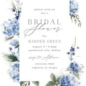 "English Garden" - Bridal Shower Invitations in Sky by Kate Ahn - Detail