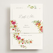 "Pretty Vine" - Bridal Shower Invitations in Tropical by Susan Moyal - Assembled with Belly Band