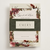 "poetique" - Bridal Shower Invitations in Autumn by Kate Ahn - Assembled with Belly Band