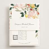 "Spring Blooms" - Bridal Shower Invitations in Blush by Susan Moyal - Assembled with Belly Band