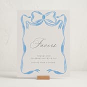 "Vintage Bow" - Baby Shower Party Signs in Baby Blues by Lehan Veenker - In Use