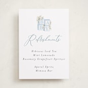 "Botanical Blocks" - Baby Shower Party Signs in Baby Blue by Itsy Belle Studio - Front