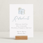 "Botanical Blocks" - Baby Shower Party Signs in Baby Blue by Itsy Belle Studio - In Use