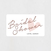 "Bridal Heart" - Bridal Shower Favor Stickers in Petal by Chasity Smith - Front
