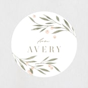 "Leafy Crown" - Bridal Shower Favor Stickers in Petal by Kristie Kern - Front