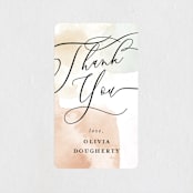 "Flourish & Abstract" - Bridal Shower Favor Stickers in Sherbet by Ashley Rosenbaum - Front