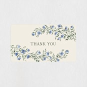 "Coneflower Garland" - Bridal Shower Favor Stickers in Periwinkle by Kate Ahn - Front
