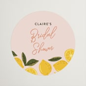 "Lemonade" - Bridal Shower Favor Stickers in Blush by That Girl Press - Front