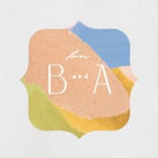 "Nature" - Bridal Shower Favor Stickers in Apricot by Creo Study - Front