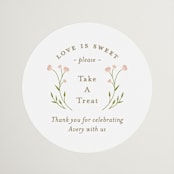 "Love is Blooming" - Bridal Shower Favor Stickers in Petal by Jennifer Postorino - Front