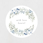 "In The Full Bloom" - Bridal Shower Favor Stickers in Bluebell by Petra Kern - Front