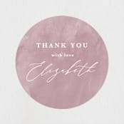 "Daisy Chain" - Bridal Shower Favor Stickers in Blush by Kate Ahn - Front