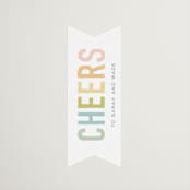 "Cheers And Beers" - Bridal Shower Favor Stickers in Rainbow by Sara Hicks Malone - Front