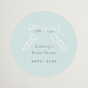 "Dainty" - Bridal Shower Favor Stickers in Tiffany Blue by Paper Raven Co. - Front