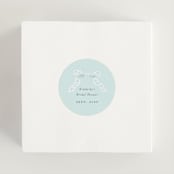 "Dainty" - Bridal Shower Favor Stickers in Tiffany Blue by Paper Raven Co. - In Use