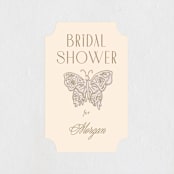 "Gilded Butterfly Garden" - Bridal Shower Favor Stickers in Ivory by Simona Camp - Front