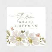 "Serene" - Bridal Shower Favor Stickers in Champagne by Everett Paper Goods - Front