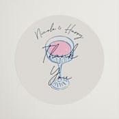 "Wine & Dine" - Bridal Shower Favor Stickers in Porcelain by Elly - Front