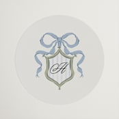 "Dog Crest" - Bridal Shower Favor Stickers in Blueberry by Jackie Crawford - Front